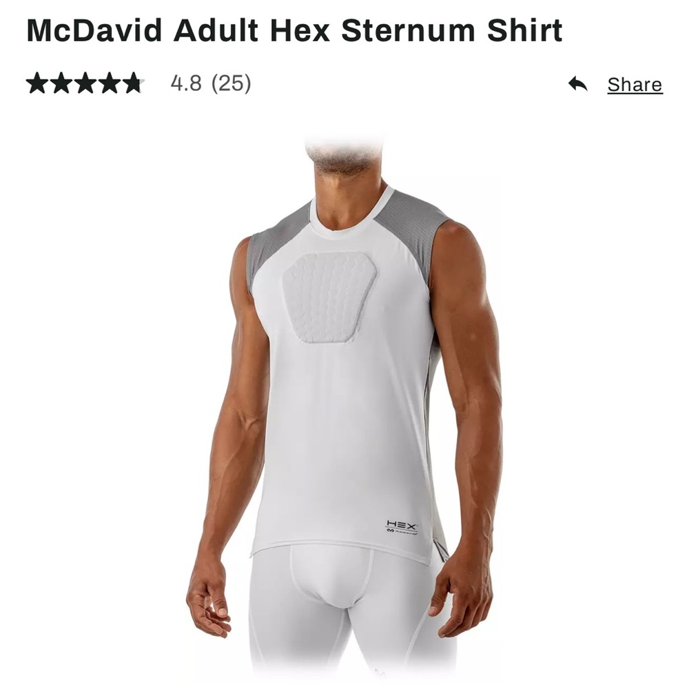 McDavid Adult Hex Sternum Shirt